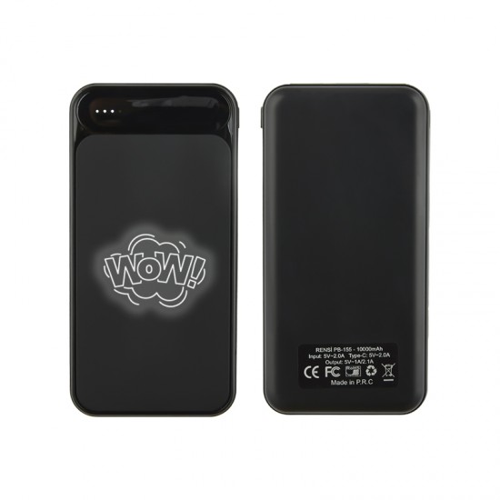 PB-155 Siyah-Kasa-Beyaz-Led 10.000 mAh Powerbank