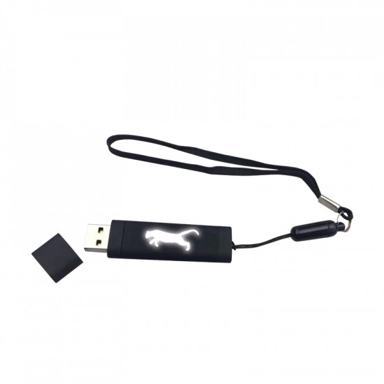 F-200-32 Siyah - Beyaz Işık Kutulu Işıklı Usb