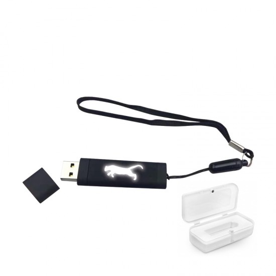 F-200-32 Siyah - Beyaz Işık 32 GB Işıklı Rubber Usb