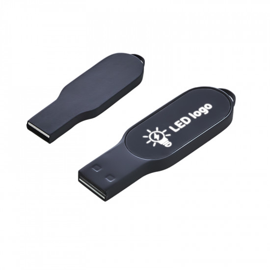 F-205-32 Siyah Işıklı Rubber Usb