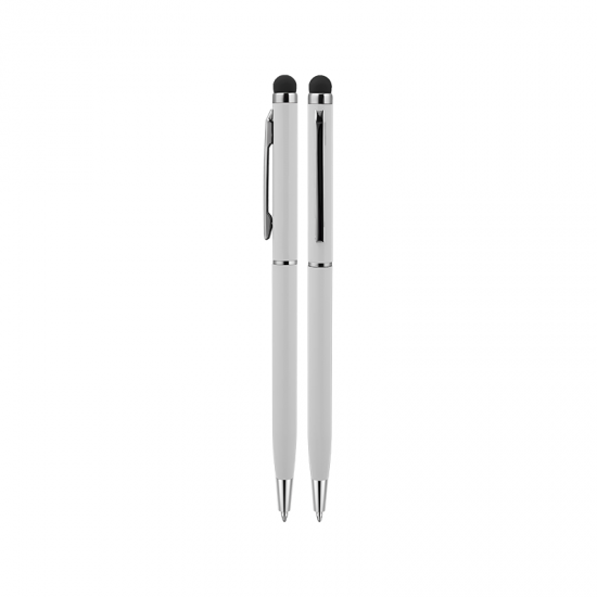 587 Beyaz Metal Tükenmez Touchpen Kalem