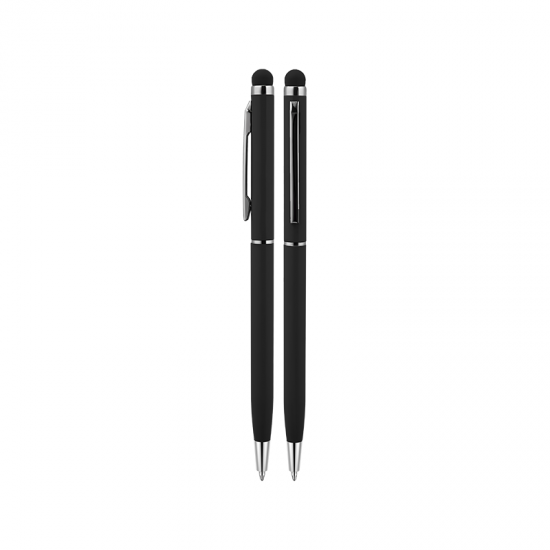 587 Siyah Metal Tükenmez Touchpen Kalem