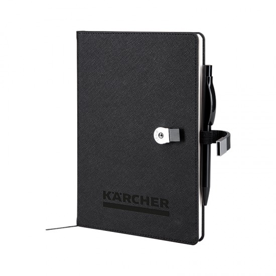 1701 Siyah 15 x 21 Termo Deri USB'li Defter