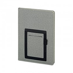 2421-HOLMEN Gri 15 x 21 Termo Deri Defter (Holmen Kitap Kağıdı)