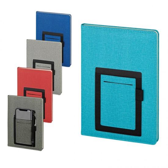 2421-HOLMEN Siyah-Füme 15 x 21 Termo Deri Defter (Holmen Kitap Kağıdı)