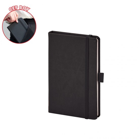 923-914 Siyah 9 x 14 Termo Deri Defter
