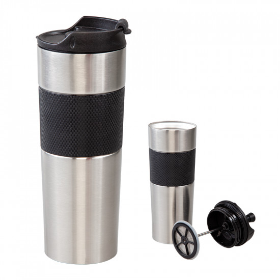 5312 Krom French Press Çelik Termos / 450 Ml