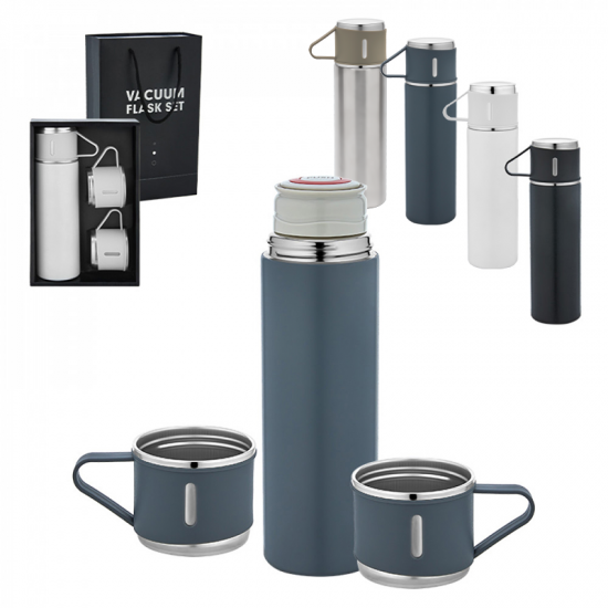 5337 Gri Çelik 3'lü Termos Set / 500 ml