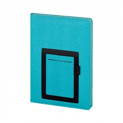 2420 Mavi 15 x 21 Termo Deri Defter (Ivory Kağıt)