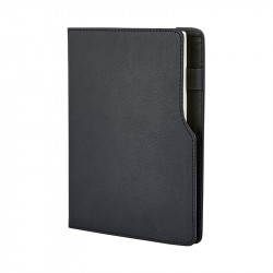 941-IVORY Siyah Termo Deri Defter (IVORY Kağıt)
