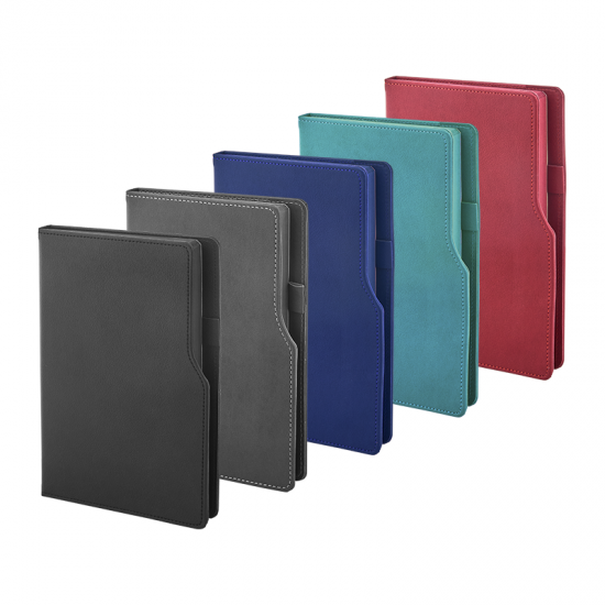 941-IVORY Siyah 15 x 21 Termo Deri Defter (Ivory Kağıt)