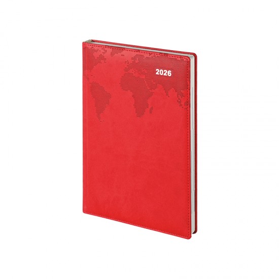 102 Kırmızı Termo Deri̇ Tarihli Ajanda (Ivory Kağıt)