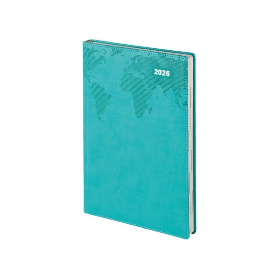 102 Turkuaz Termo Deri̇ Tarihli Ajanda (Ivory Kağıt)