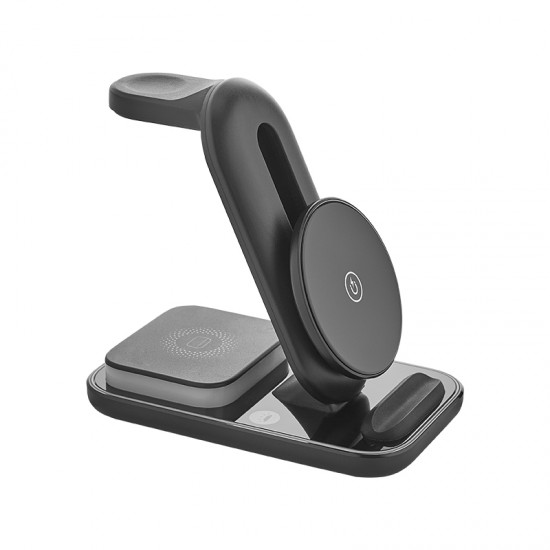 4205 Siyah 3'ü 1 Arada Kablosuz Şarj Cihazı