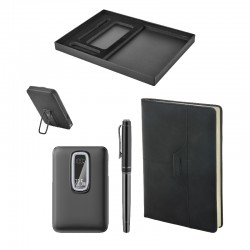 5074 Siyah Kalem & Defter & Powerbank Set