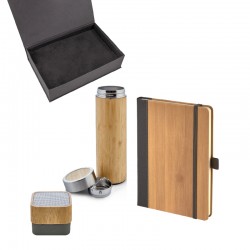 5080 Bambu Defter & Hoparlör & Termos Set