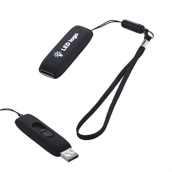 F-203-16 Siyah - Beyaz Işık 16 GB Işıklı Rubber Usb