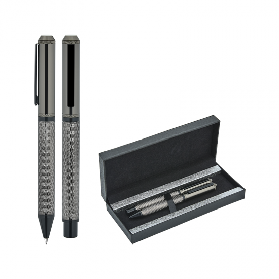 1254-RT Füme Metal Roller & Tükenmez Kalem Seti