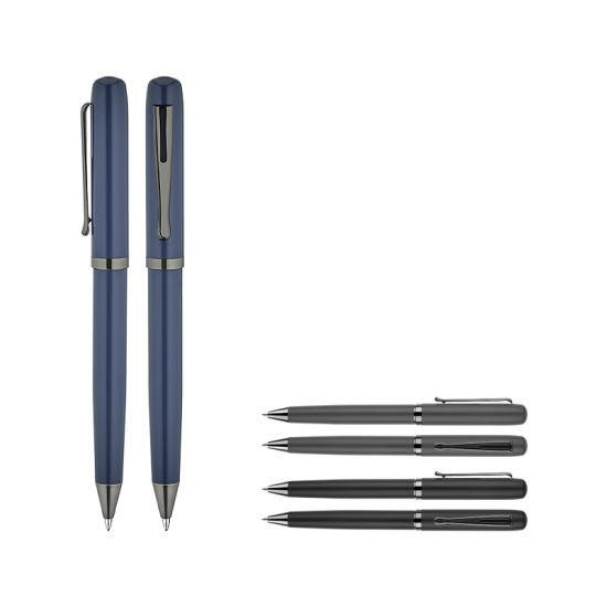 1253-T Lacivert Metal Tükenmez Kalem