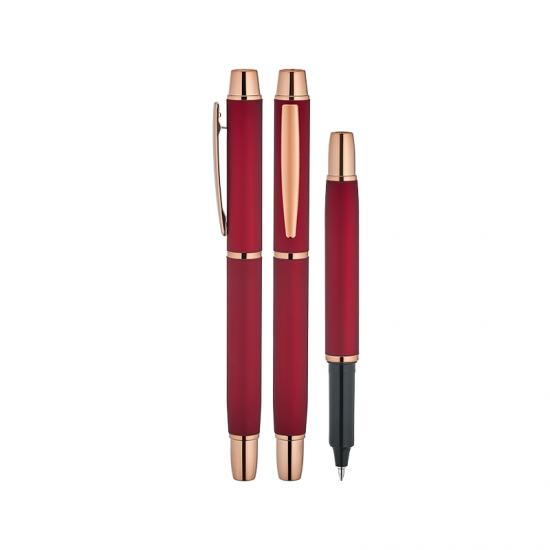 1256-R Kırmızı Metal Roller Kalem
